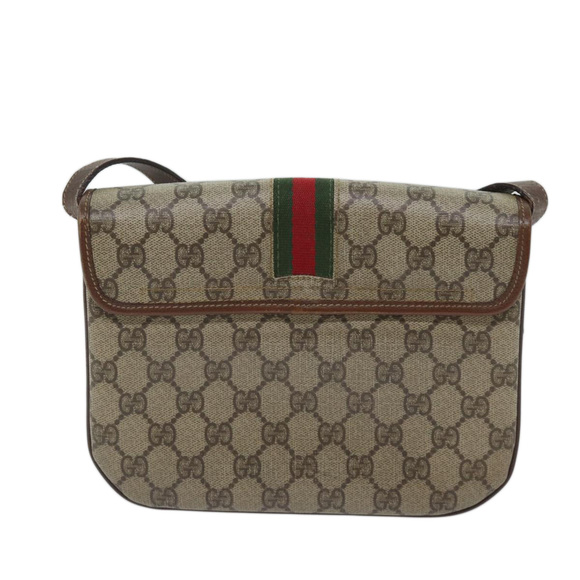 GUCCI GG Supreme Web Sherry Line Shoulder Bag PVC Beige Red 001 113 Auth ep3944 - Picture 3 of 16